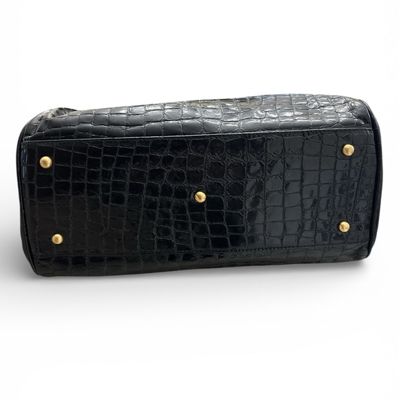 Vintage MCM Black Embossed Leather Tote - Picture 4 of 7